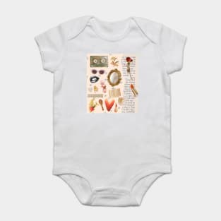 Vintage Old Money Aesthetic Collage Print Light Peach Baby Bodysuit